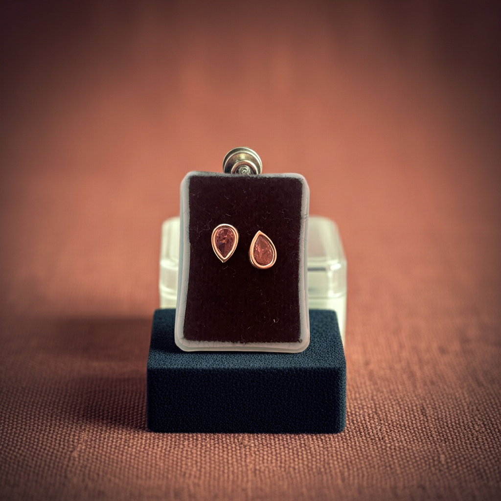 Broqueles de Plata 925 Gota con Gema Color rosa (Zirconia)