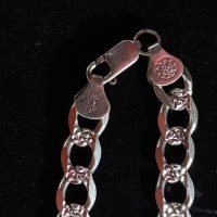 Grabado de broche plata autentica 925 cadena cubano